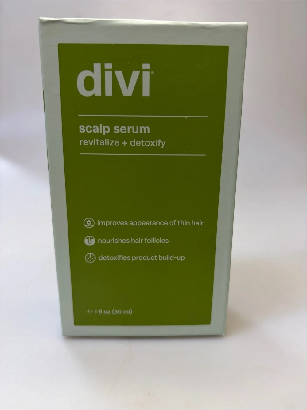 Divi Scalp Serum Revitalize + Detoxify 1 Oz 30 mL Full Size For Thin Hair SEALED